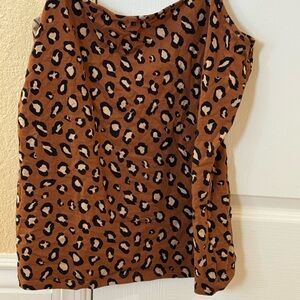 Ann Taylor Brown Leopard Print Top